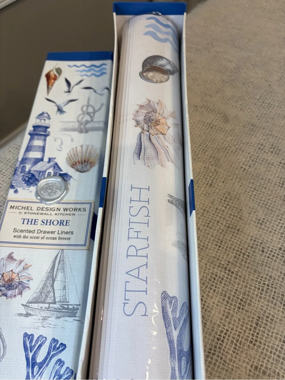 Michel Design Works The Shore Scented Drawer Liners, 6 sheets, new in box